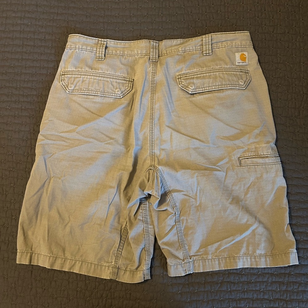 Carhartt Relaxed Fit Men's Flat Front Greenish Gray Cargo Shorts - Picture 4 of 7